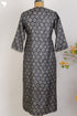 Tussar Silk Kurta In Graphic Block Print With Sequined Embroidery