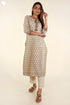 Chanderi Silk Kurta In Floral Block Print