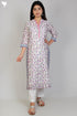 Chanderi Silk Kurta In Floral Block Print