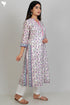 Chanderi Silk Kurta In Floral Block Print