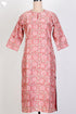Chanderi Silk Kurta In Floral Block Print