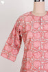 Chanderi Silk Kurta In Floral Block Print