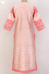 Chanderi Silk Kurta In Floral Block Print