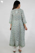 Mul Mul Cotton Dress With Panels In Graphic Block Print