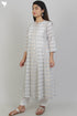 Mul Mul Cotton Dress With Panels In Graphic Block Print