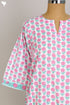 Cotton Cambric Anarkali in Pink Floral Hand Block Print