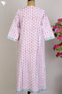 Cotton Cambric Anarkali in Pink Floral Hand Block Print