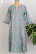Cambric Cotton Kalidaar Kurta In Floral Block Print