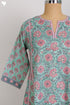 Cambric Cotton Kalidaar Kurta In Floral Block Print