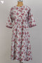 100% Cotton Fine Slub Dress in Floral Hand Block