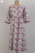 100% Cotton Fine Slub Dress in Floral Hand Block