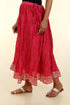 Chanderi Silk Crinkled Skirt In Magenta