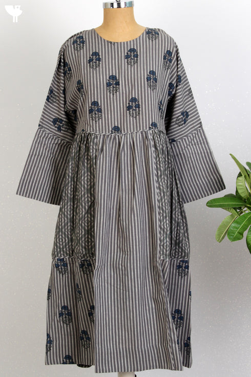 Khaadi Cotton Dress With Floral Block Print