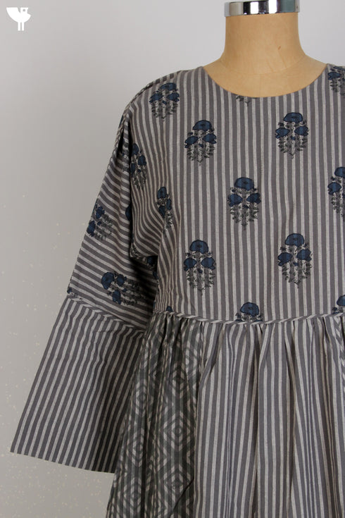 Khaadi Cotton Dress With Floral Block Print