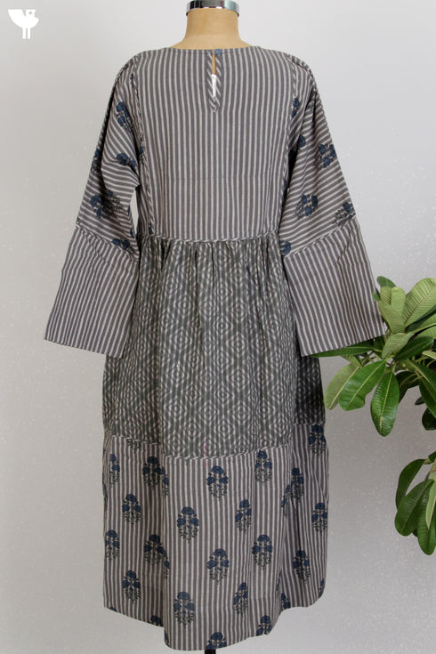 Khaadi Cotton Dress With Floral Block Print