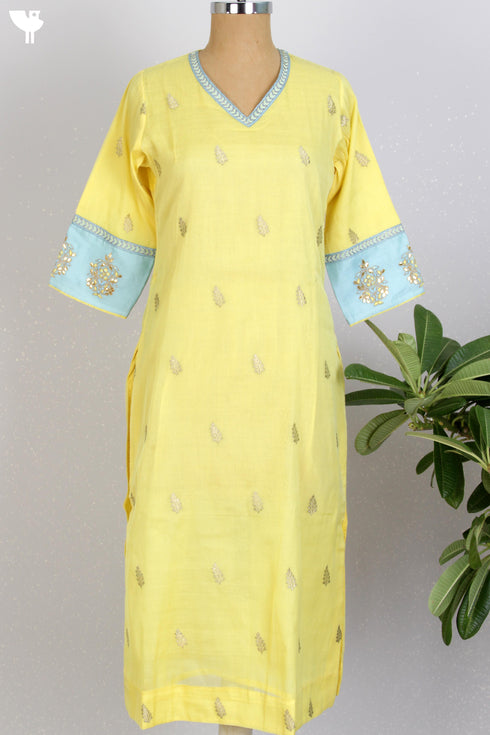 Banarsi Brocade Kurta With Gota PattiEmbroidery