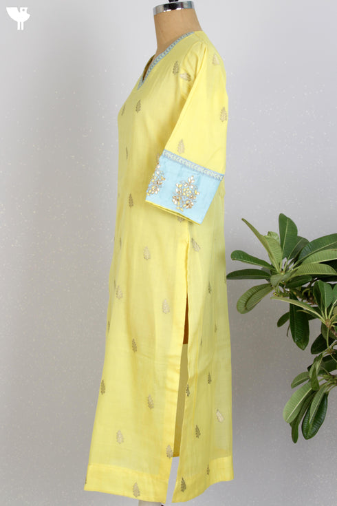Banarsi Brocade Kurta With Gota PattiEmbroidery