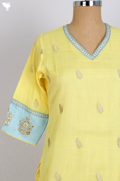 Banarsi Brocade Kurta With Gota PattiEmbroidery