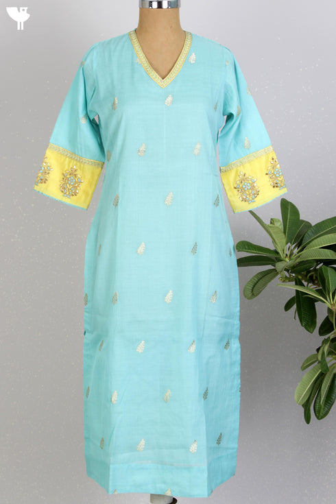 Banarsi Brocade Kurta With Gota Patti Embroidery