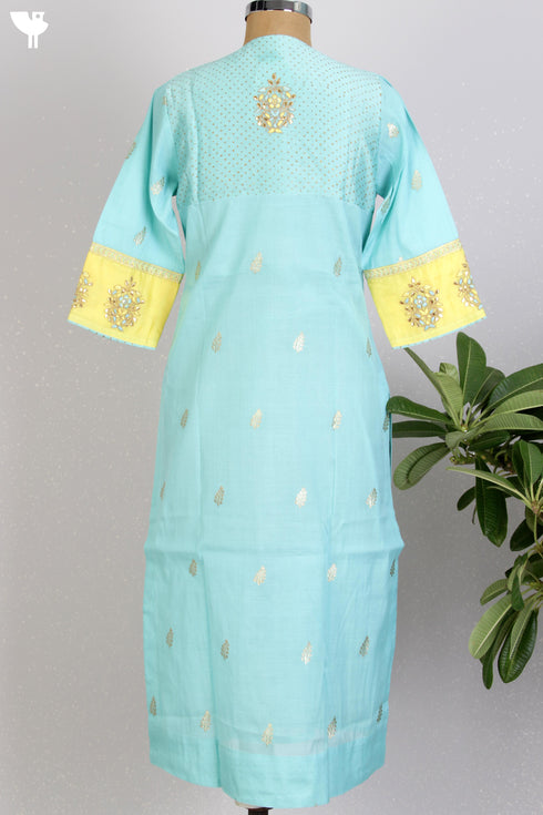 Banarsi Brocade Kurta With Gota Patti Embroidery