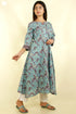 Cambric Cotton Dress With Pleats In Floral Print