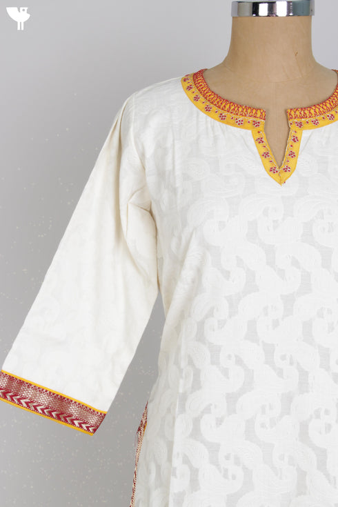 Benares Brocade Kurta With Embroidery