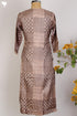 Tussar Silk Kurta In Graphic Block Print
