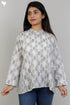 Cambric Cotton Paneled Tunic In Graphic Block Print