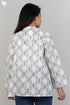 Cambric Cotton Paneled Tunic In Graphic Block Print