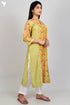 Cotton Silk Paneled Kurta In Floral Block Print