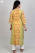 Cotton Silk Paneled Kurta In Floral Block Print