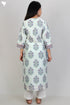 Chanderi Silk Kurta In Floral Block Print