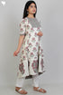 Cambric Cotton Kurta With Floral Block Print
