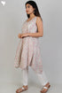 Cambric Cotton Sleeveless Dress With Graphic Block Print
