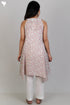 Cambric Cotton Sleeveless Dress With Graphic Block Print