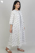 Cambric Cotton Kurta With Overlay Jacket In Floral Block Print