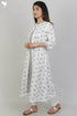 Cambric Cotton Kurta With Overlay Jacket In Floral Block Print