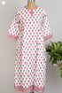 Cambric Cotton Dress In Floral Block Print
