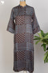 Satin Kurta In Graphic Block Print