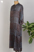 Satin Kurta In Graphic Block Print