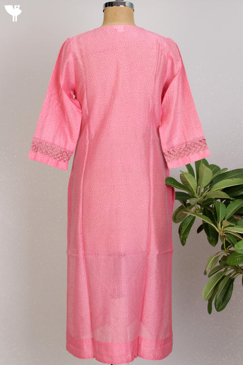 Chanderi Silk Kurta With Tissue Embroidery