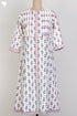 Cambric Cotton Pintucked Dress In Floral Block Print