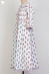 Cambric Cotton Pintucked Dress In Floral Block Print