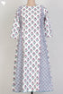Cambric Cotton Paneled Dress In Floral Block Print