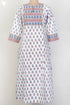 Cambric Cotton Paneled Kurta In Floral Block Print