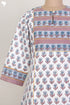 Cambric Cotton Paneled Kurta In Floral Block Print