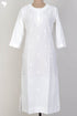 Cambric Cotton Kurta With Chikankari EmbroideryIn Ivory White