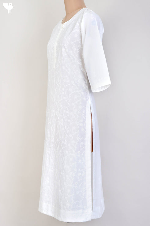 Cambric Cotton KurtaWith Chikankari Embroidery