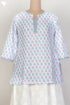Cambric Cotton Top With Floral Block Print