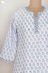Cambric Cotton Top With Floral Block Print